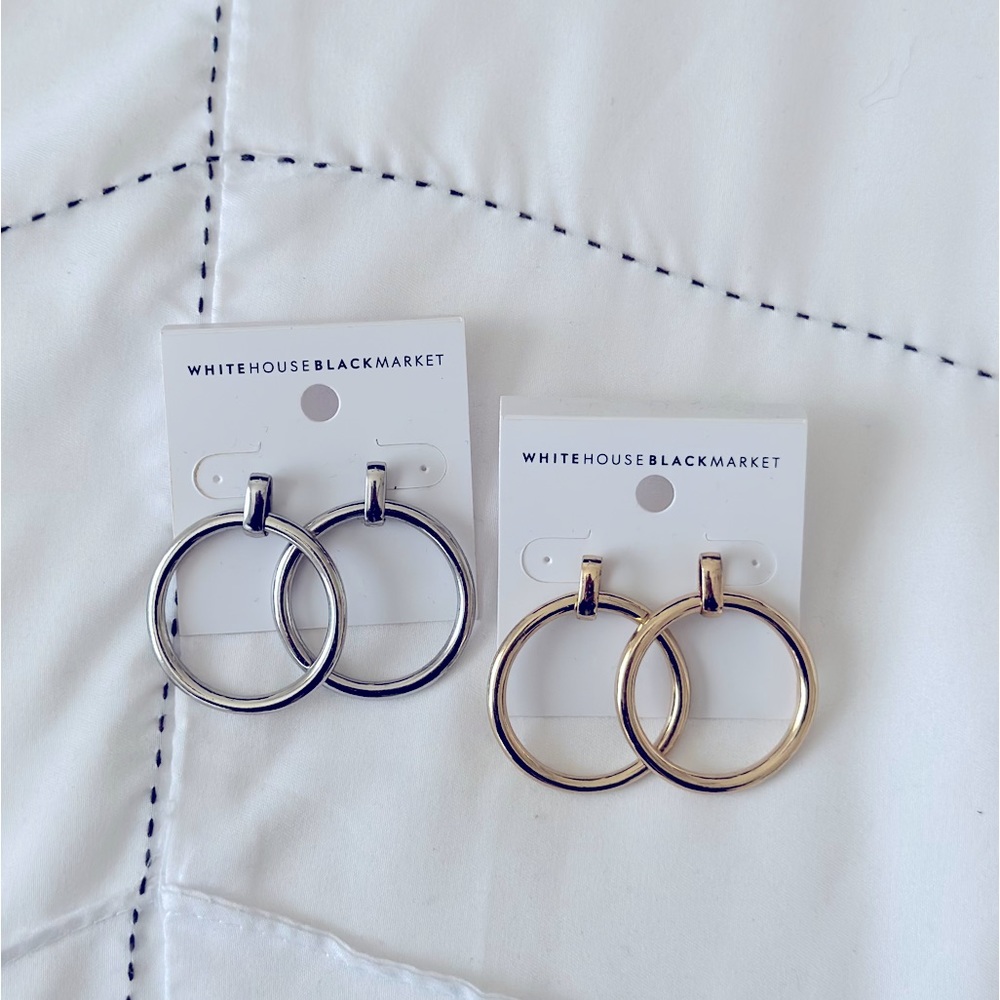 White House Black Market drop hoop earrings